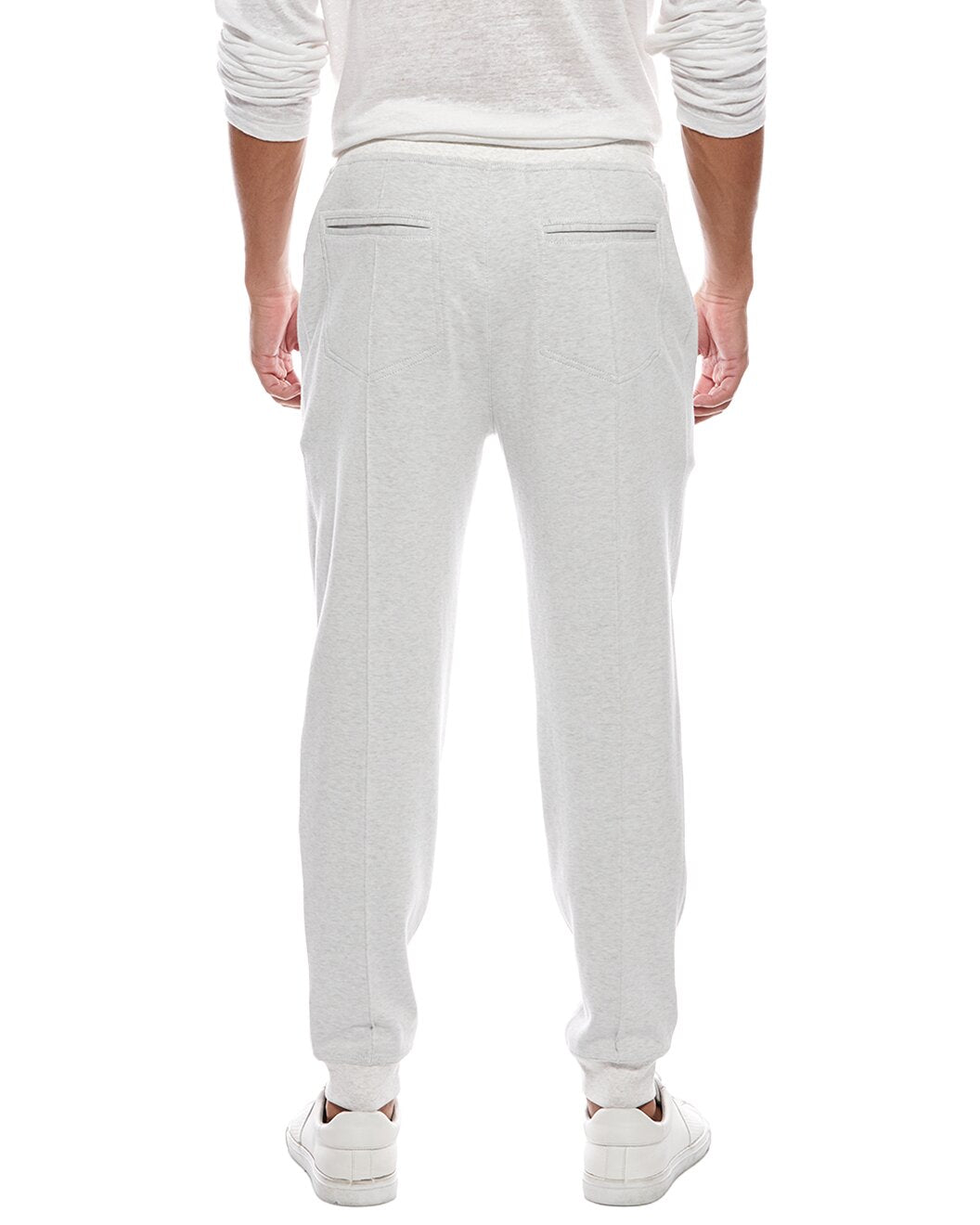 BRUNELLO CUCINELLI MEN'S LIGHT GREY COTTON JOGGER TROUSERS