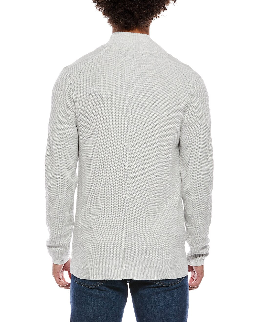 BRUNELLO CUCINELLI MEN'S LIGHT GREY DOUBLE BREASTED SWEATER