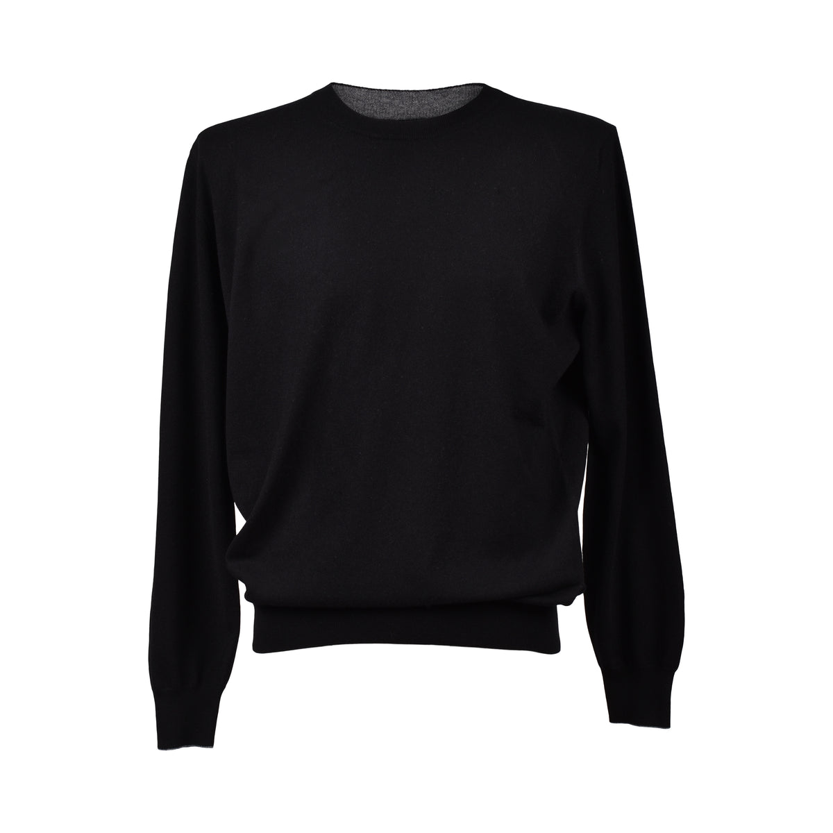 BRUNELLO CUCINELLI MEN'S BLACK CASHMERE CREW NECK SWEATER
