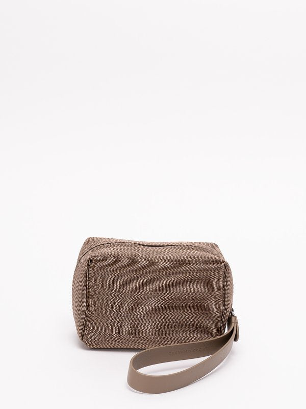 BRUNELLO CUCINELLI WOMEN'S TESTA DI MORO TEXTURED LEATHER POUCH