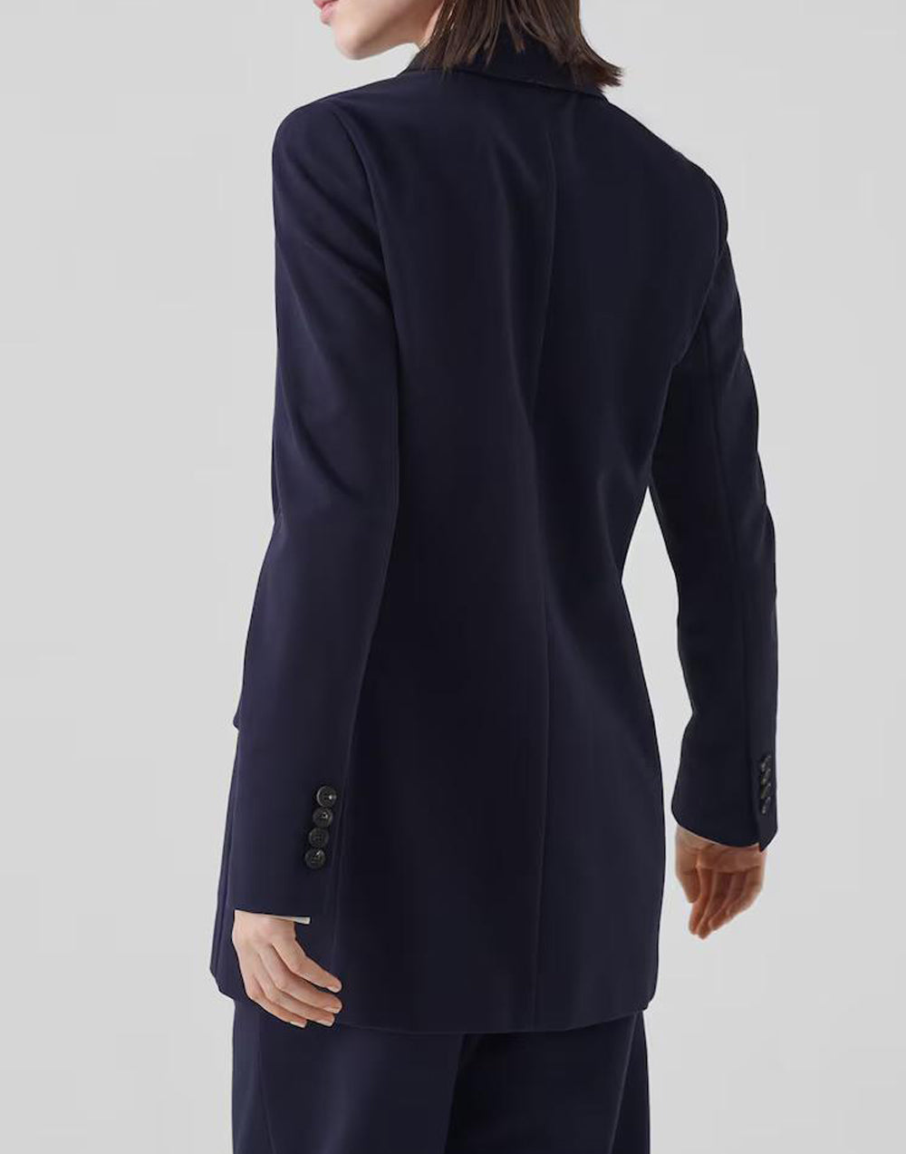 BRUNELLO CUCINELLI WOMEN'S NAVY TAILORED COTTON JACKET