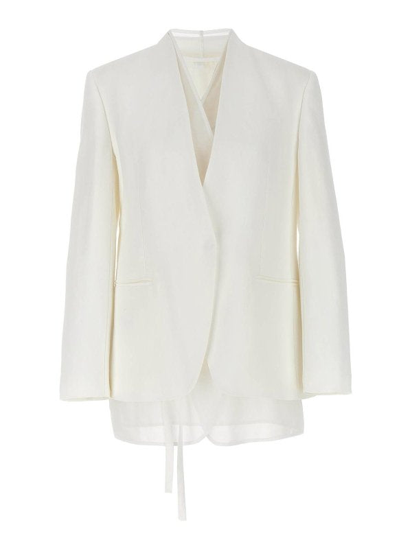 BRUNELLO CUCINELLI WOMEN'S OFF WHITE TAILORED BLAZER