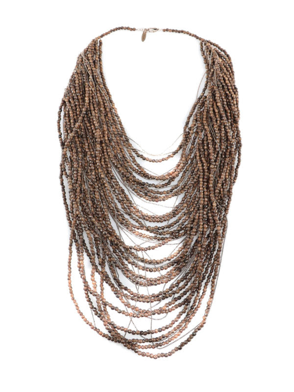 BRUNELLO CUCINELLI WOMEN'S LEGNO MULTI STRAND BEADED NECKLACE