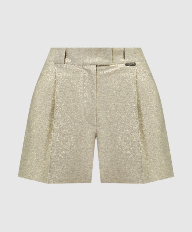 BRUNELLO CUCINELLI WOMEN'S LIGHT GOLD LINEN SHORTS