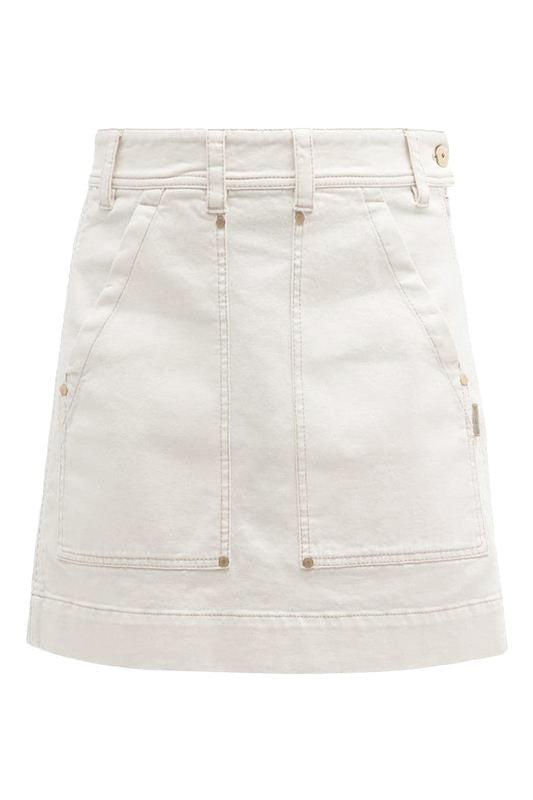 BRUNELLO CUCINELLI WOMEN'S OFF WHITE COTTON MINI SKIRT