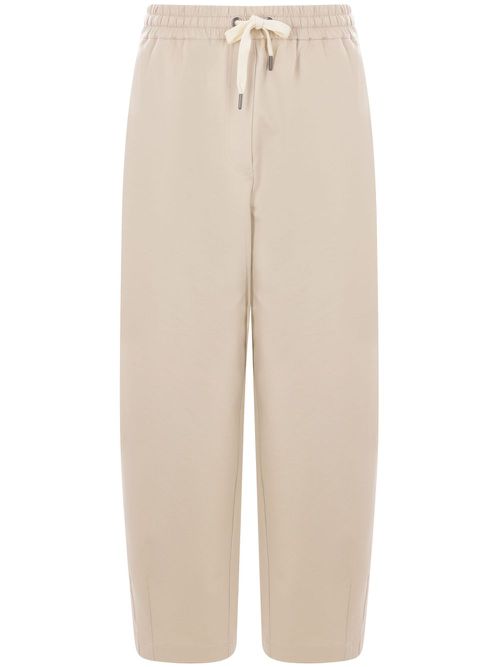 BRUNELLO CUCINELLI WOMEN'S LIGHT BEIGE RELAXED TROUSERS