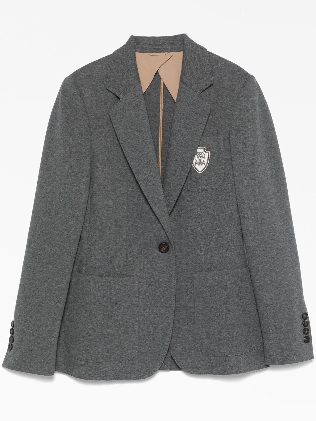 BRUNELLO CUCINELLI WOMEN'S GREY TAILORED COTTON JACKET