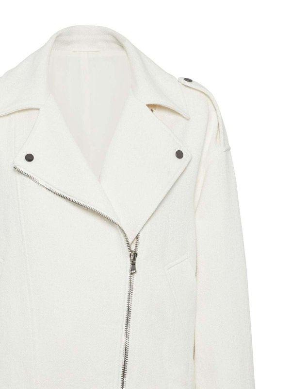 BRUNELLO CUCINELLI WOMEN'S OFF WHITE COTTON LINEN JACKET