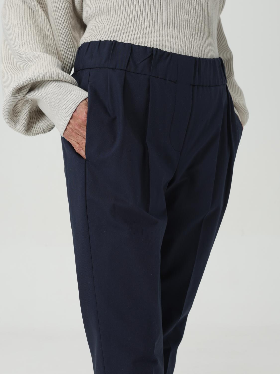 BRUNELLO CUCINELLI WOMEN'S DARK BLUE TAILORED TROUSERS