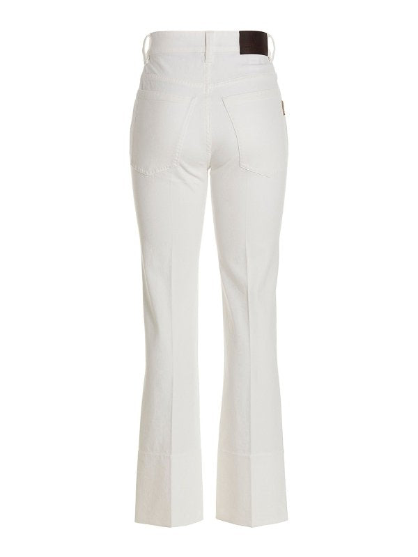 BRUNELLO CUCINELLI WOMEN'S OFF WHITE TAILORED TROUSERS