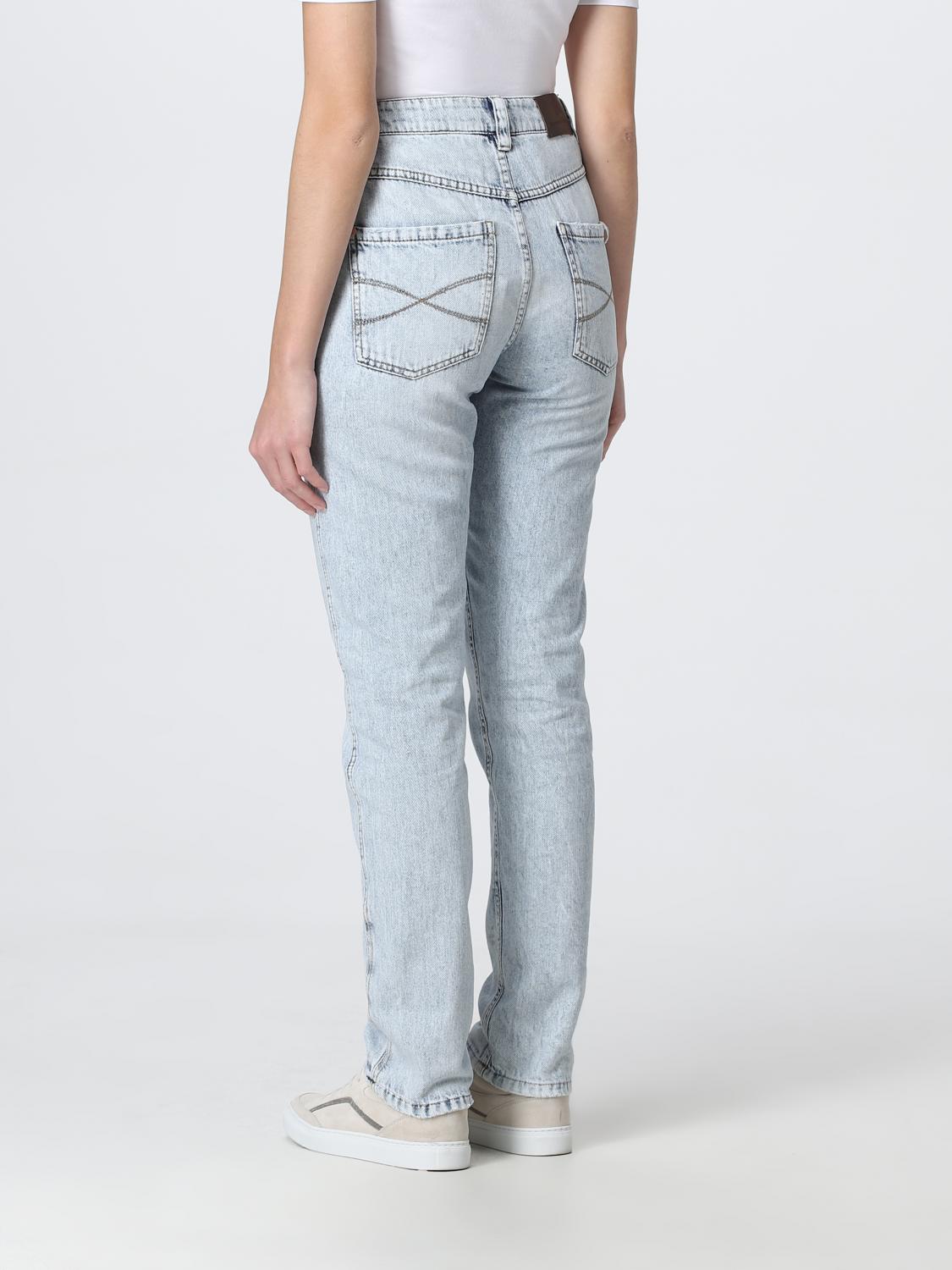 BRUNELLO CUCINELLI WOMEN'S LIGHT BLUE STRAIGHT TROUSERS