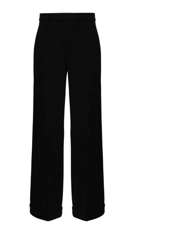 BRUNELLO CUCINELLI WOMEN'S BLACK WIDE LEG TROUSERS