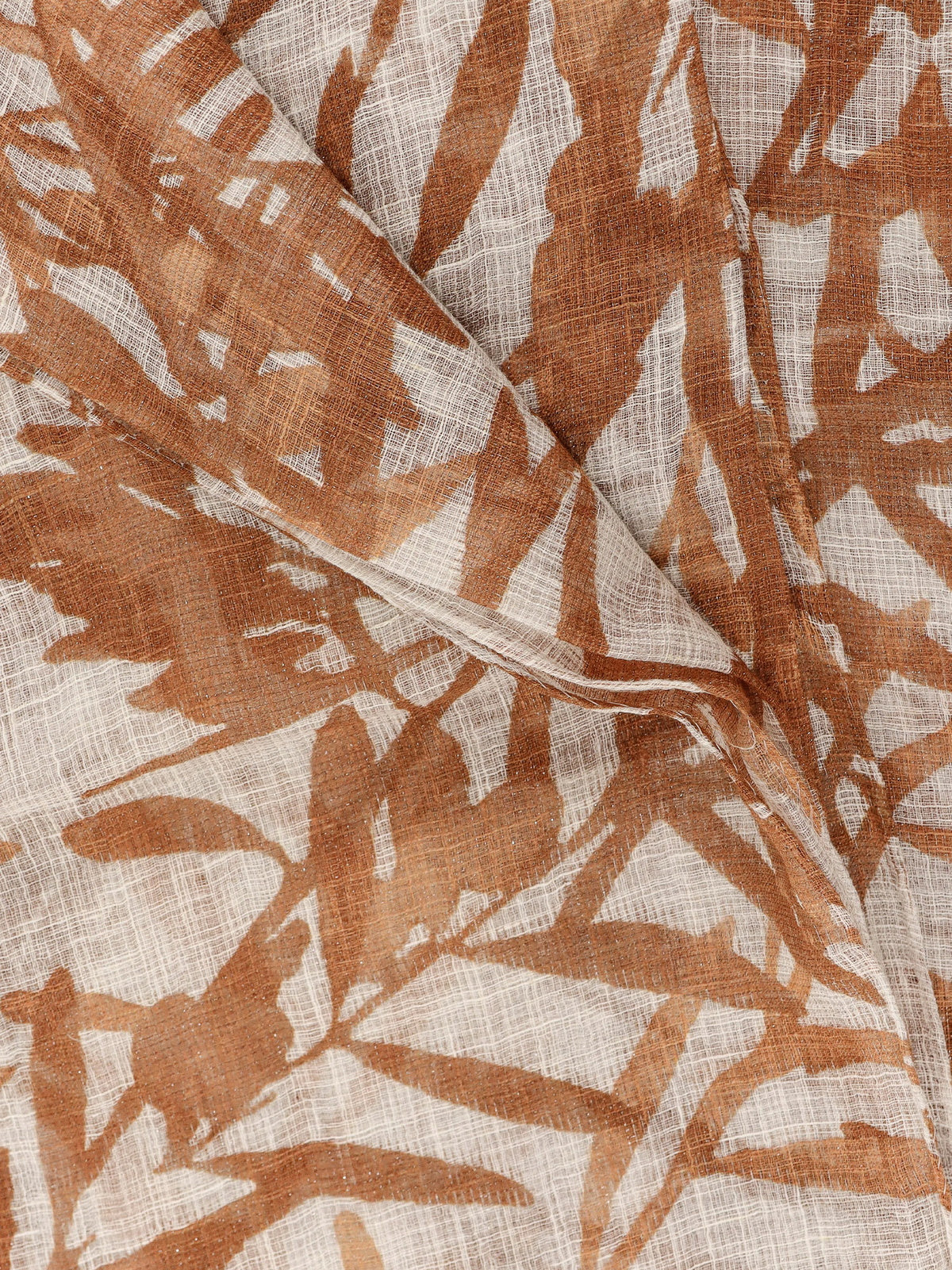 BRUNELLO CUCINELLI WOMEN'S BROWN LINEN BLEND SCARF