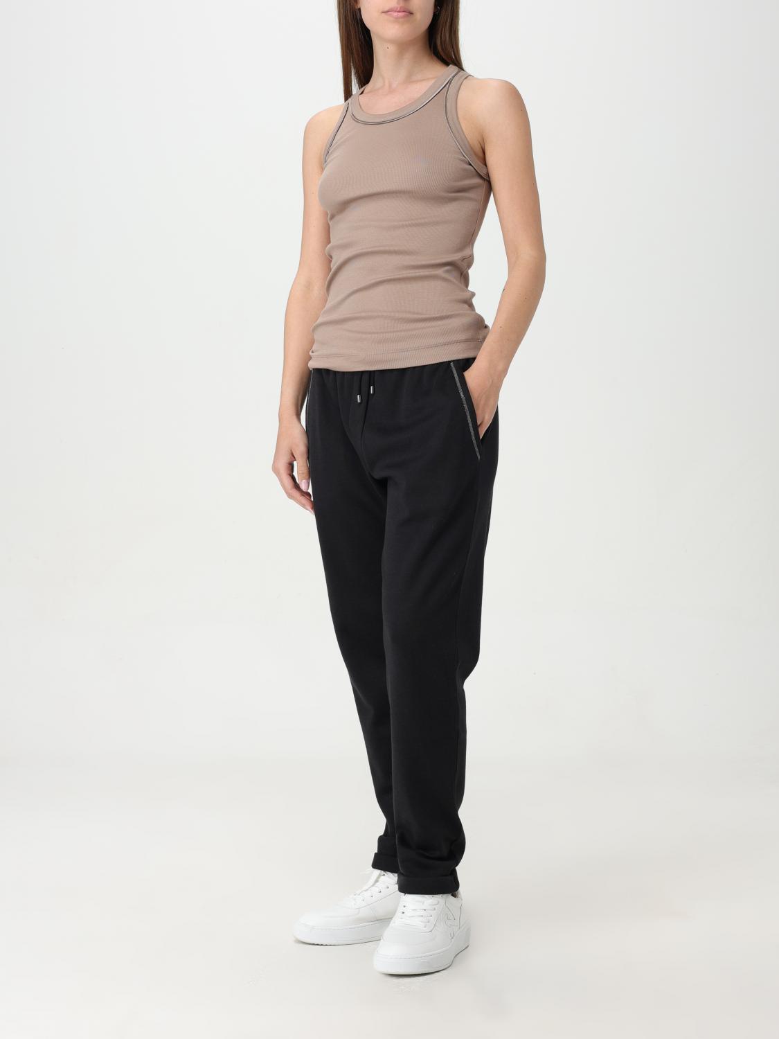 BRUNELLO CUCINELLI WOMEN'S TAUPE STRETCH FITTED SHIRT