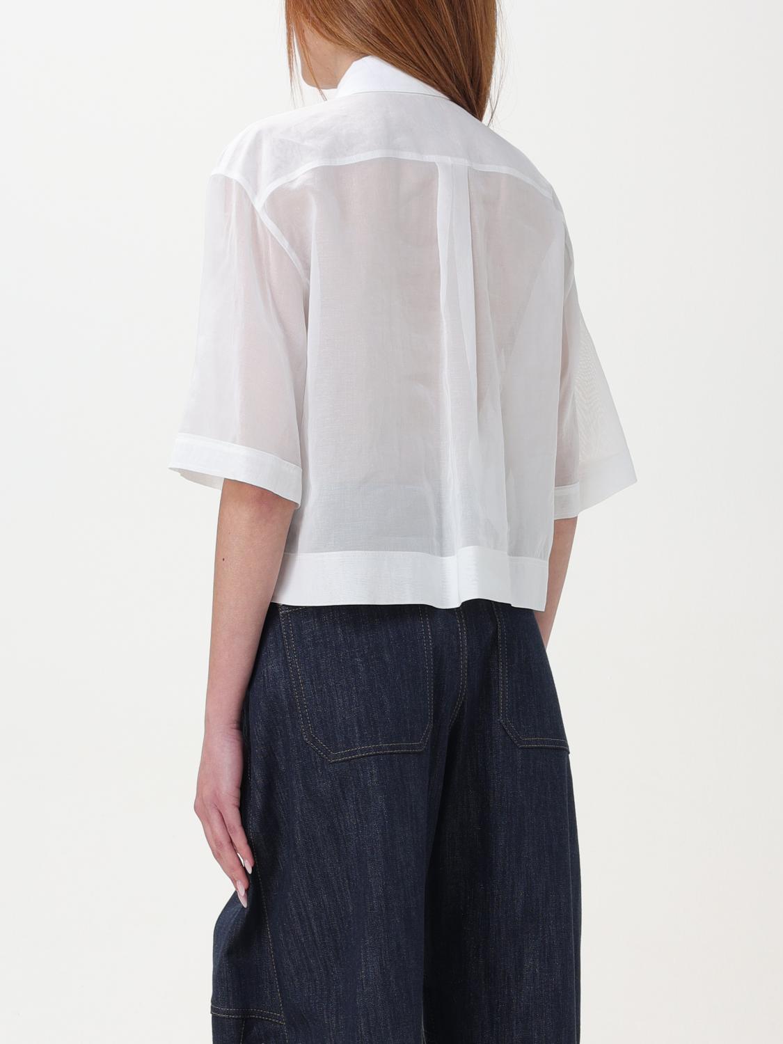 BRUNELLO CUCINELLI WOMEN'S WHITE OVERSIZED COTTON SHIRT