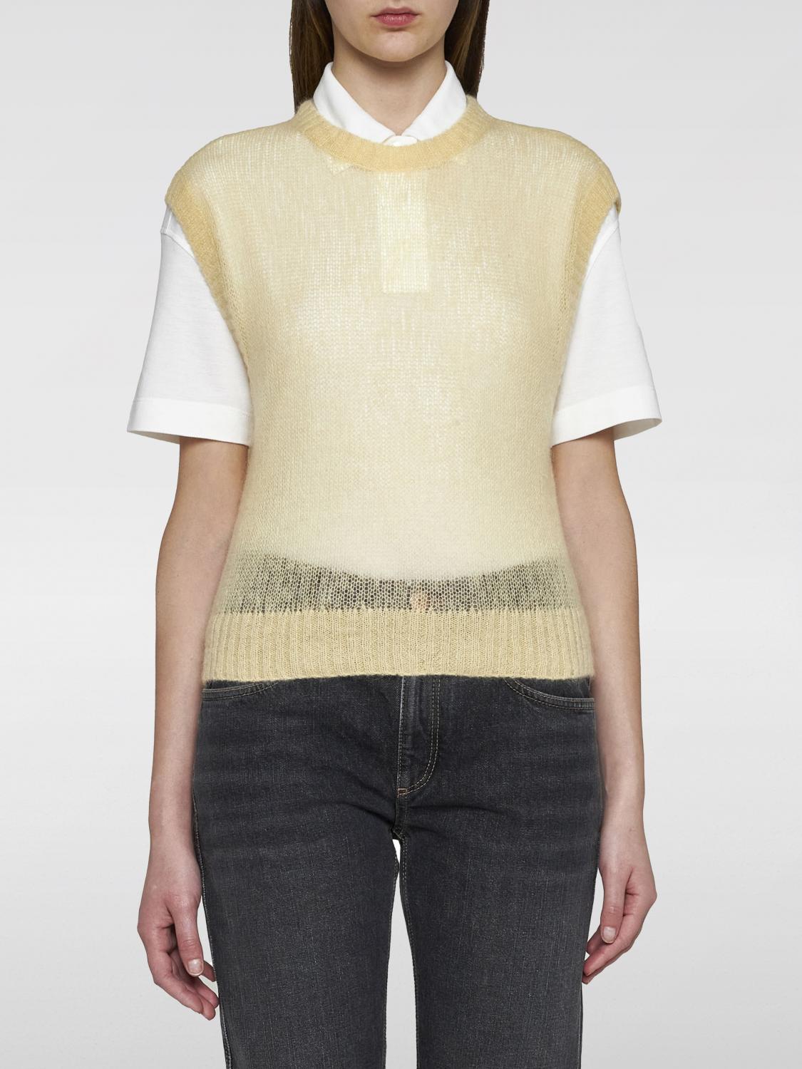 BRUNELLO CUCINELLI WOMEN'S LIGHT YELLOW WOOL SWEATER