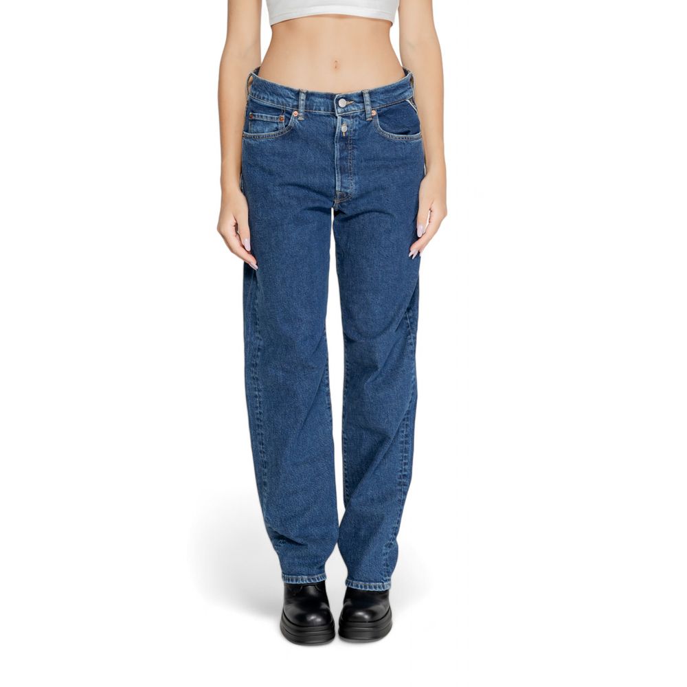 Replay Blue Cotton Mom Jeans