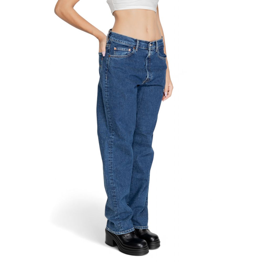 Replay Blue Cotton Mom Jeans