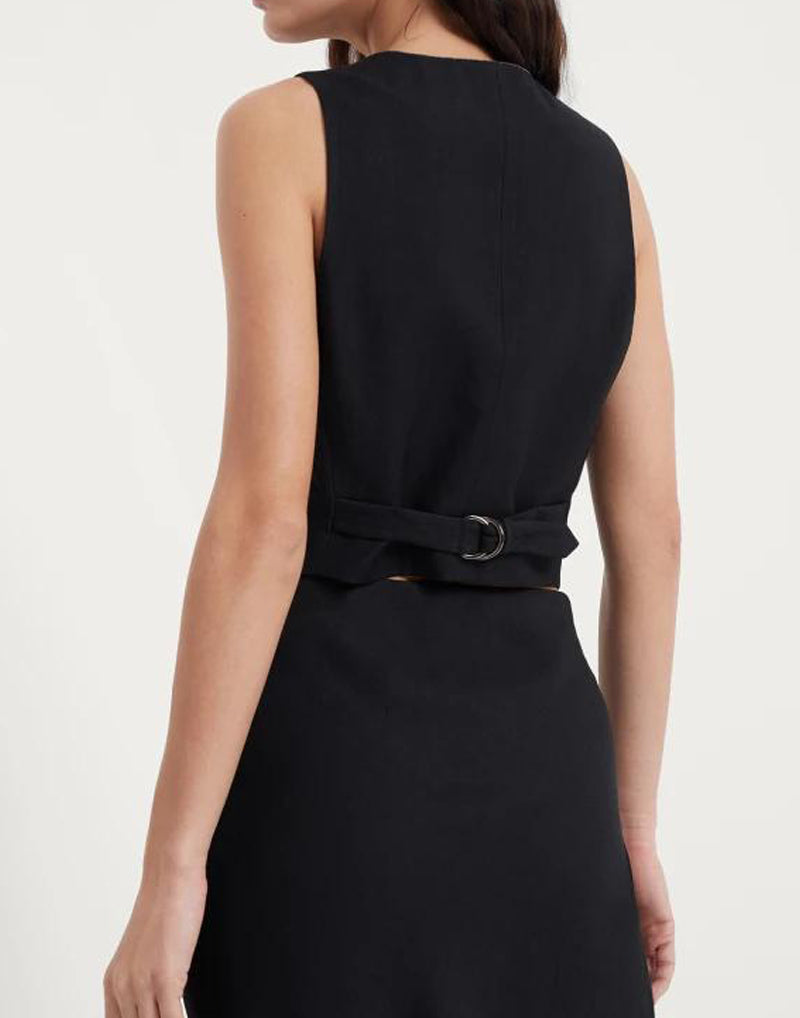 BRUNELLO CUCINELLI WOMEN'S BLACK TAILORED LINEN SHIRT