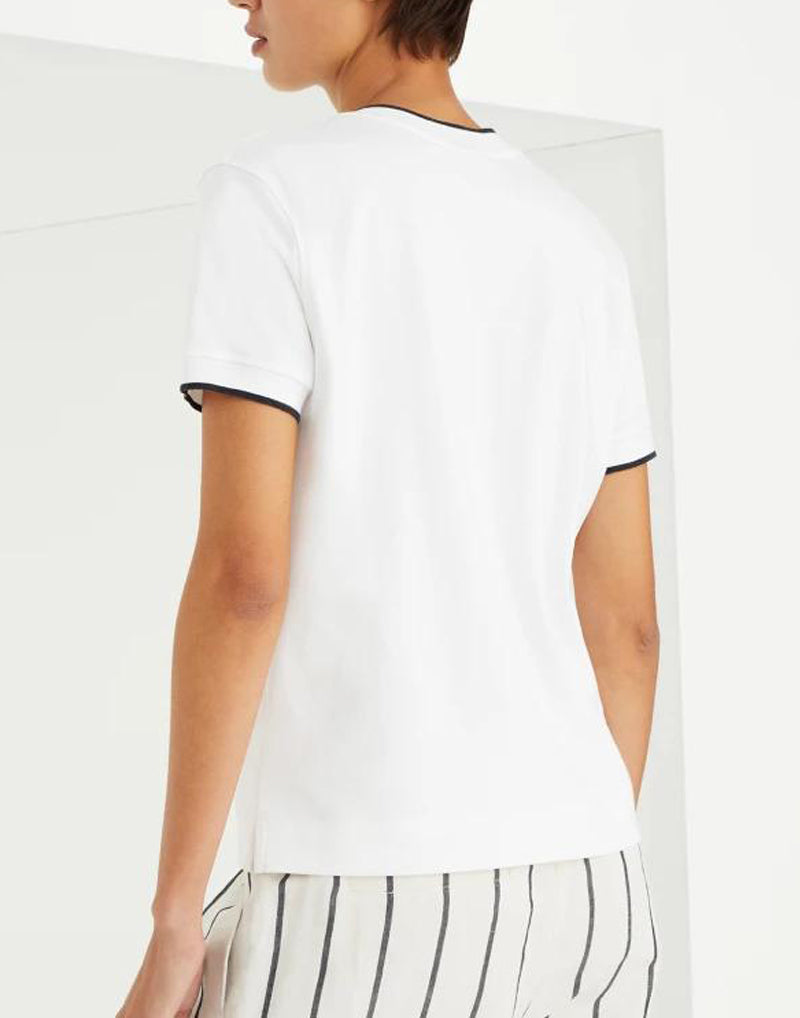 BRUNELLO CUCINELLI WOMEN'S WHITE COTTON CREWNECK T SHIRT