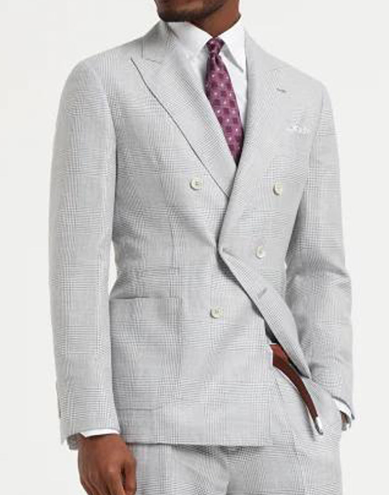 BRUNELLO CUCINELLI MEN'S PEARL WOOL LINEN DECONSTRUCTED SUIT