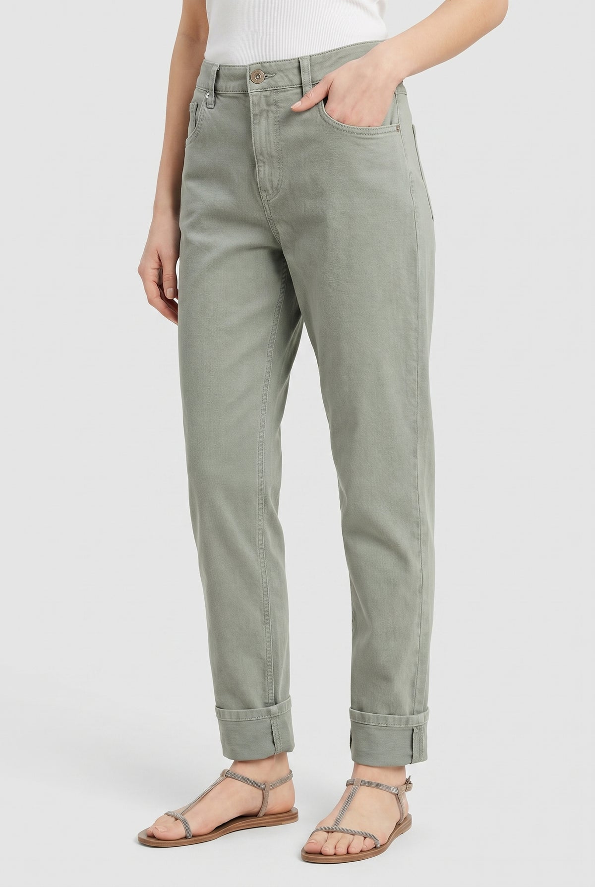 BRUNELLO CUCINELLI WOMEN'S SAGE COTTON RELAXED FIT TROUSERS
