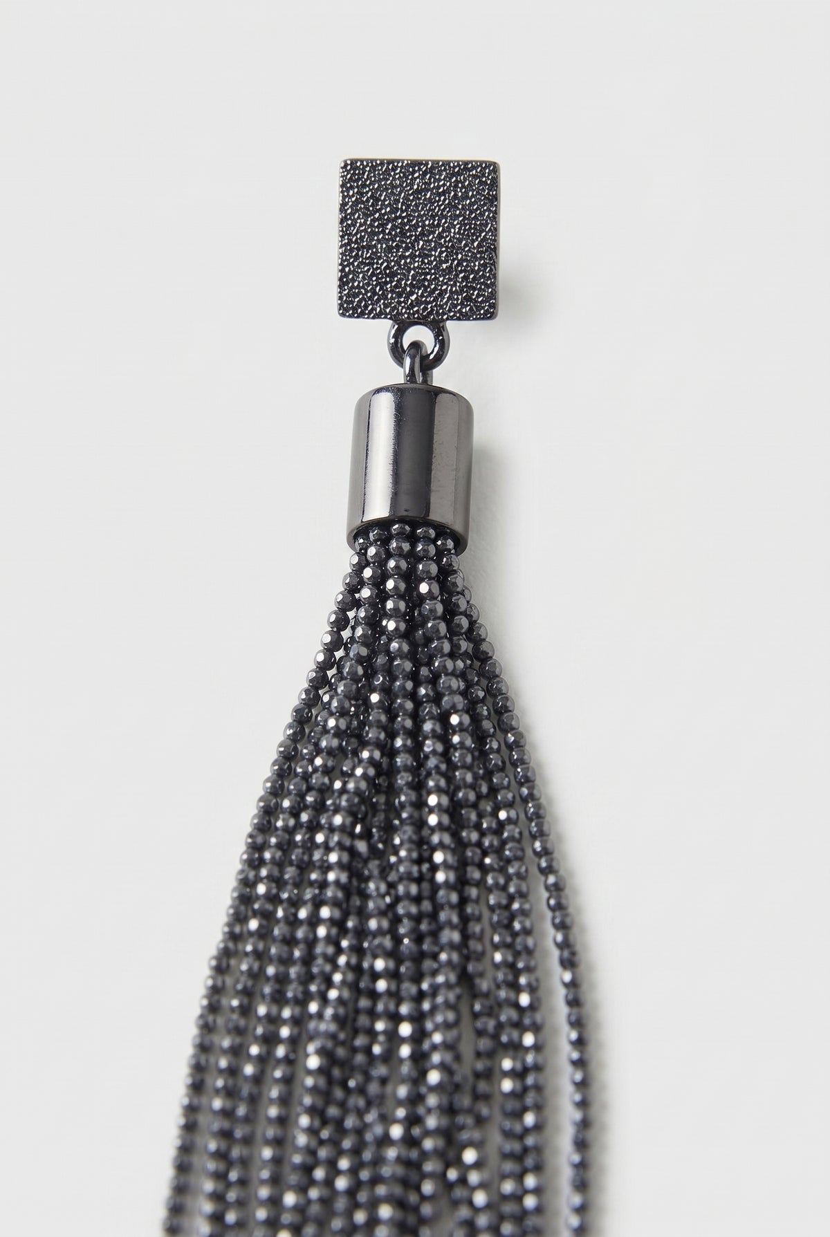 BRUNELLO CUCINELLI WOMEN'S BLACK SILVER TASSEL EARRINGS