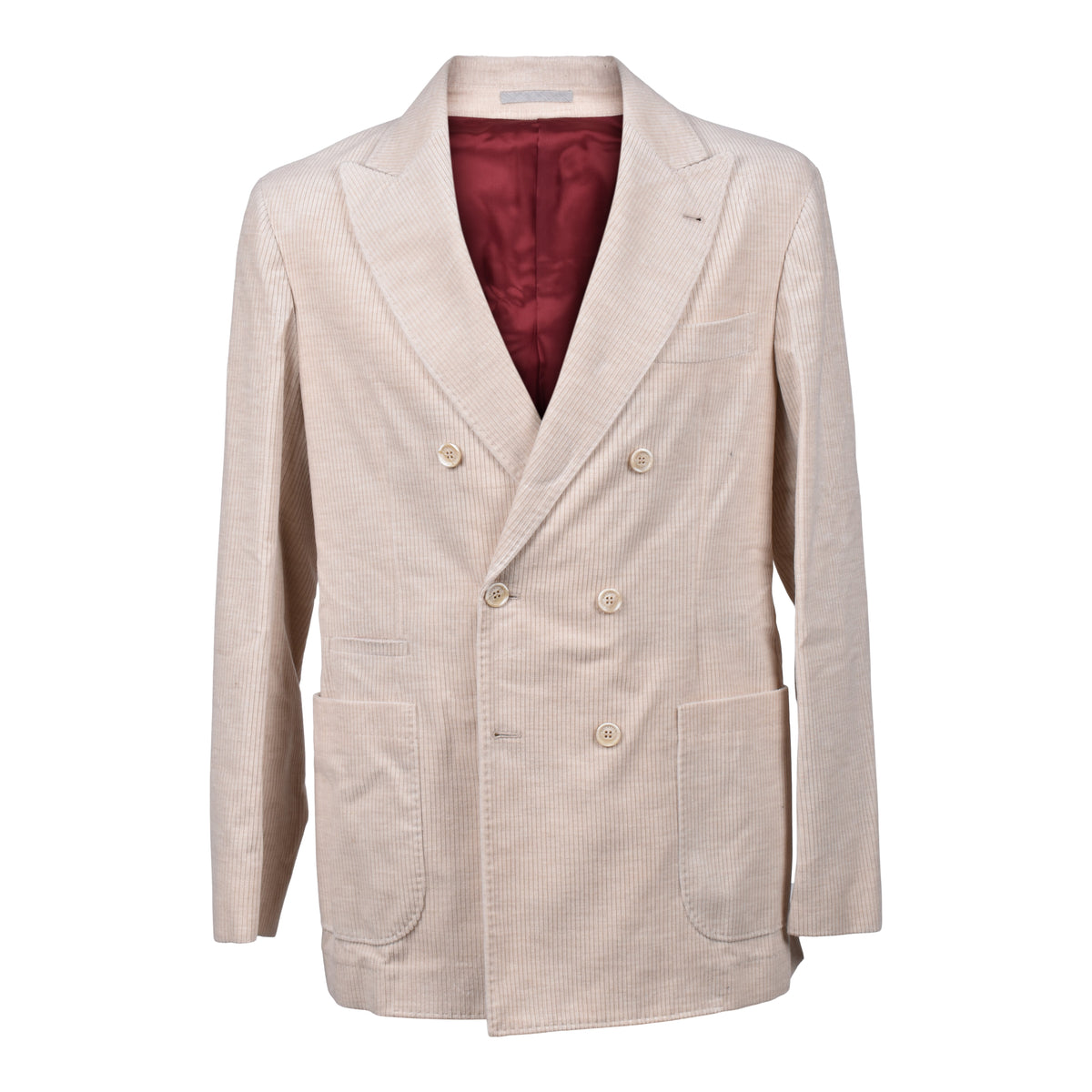 BRUNELLO CUCINELLI MEN'S BEIGE DOUBLE BREASTED BLAZER