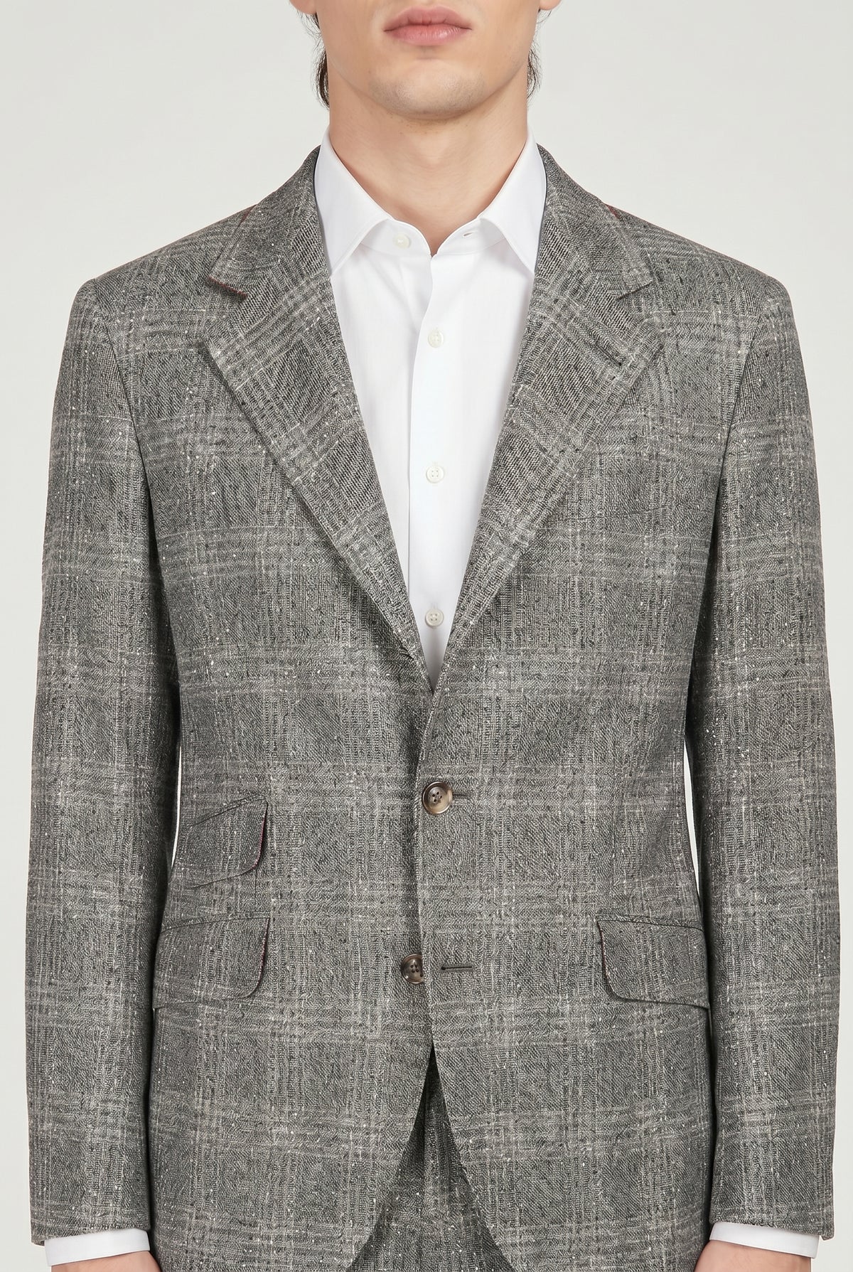 BRUNELLO CUCINELLI MEN'S GREY SILK WOOL SUIT