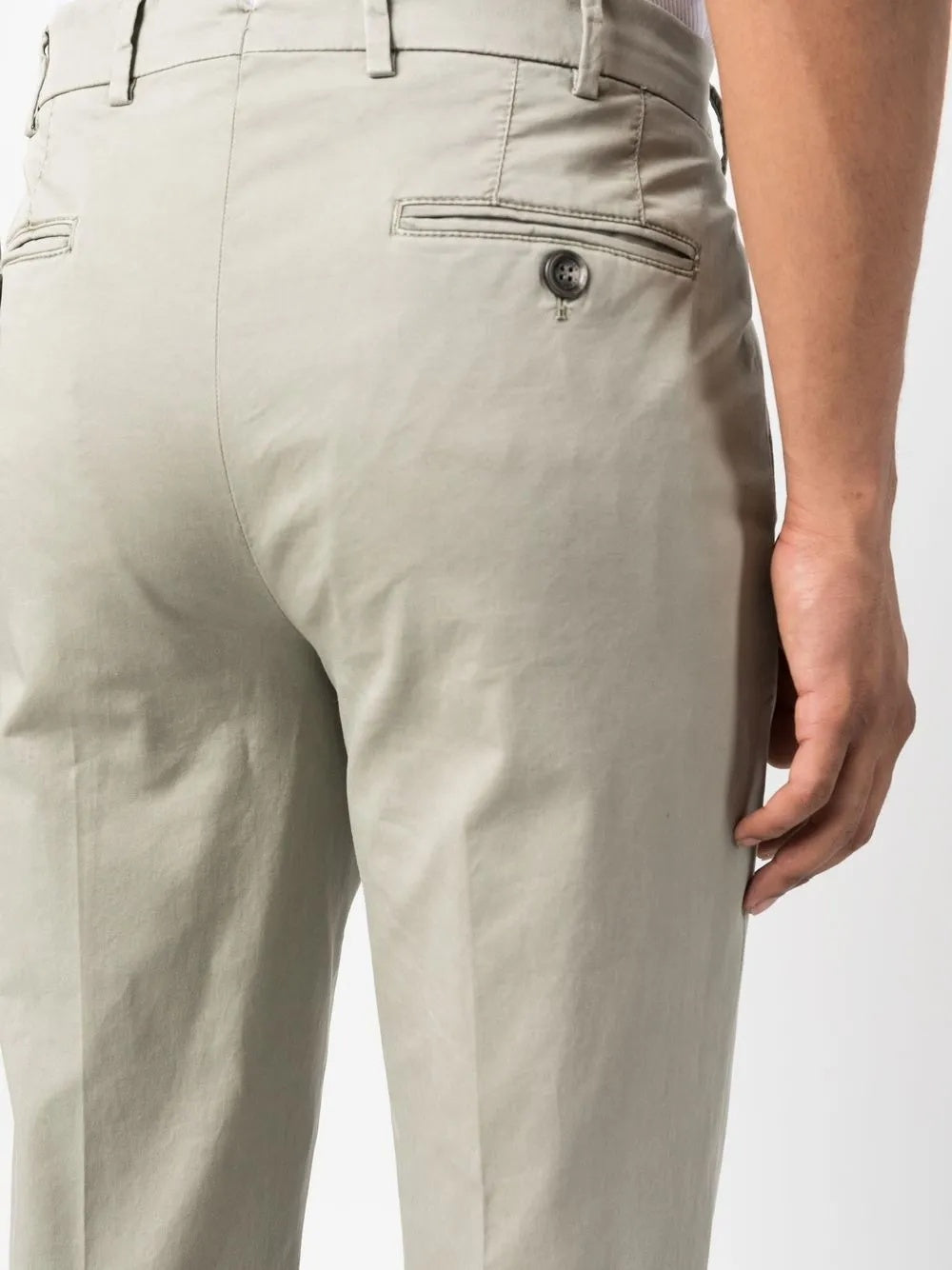 BRUNELLO CUCINELLI MEN'S LIGHT GREY TAILORED TROUSERS