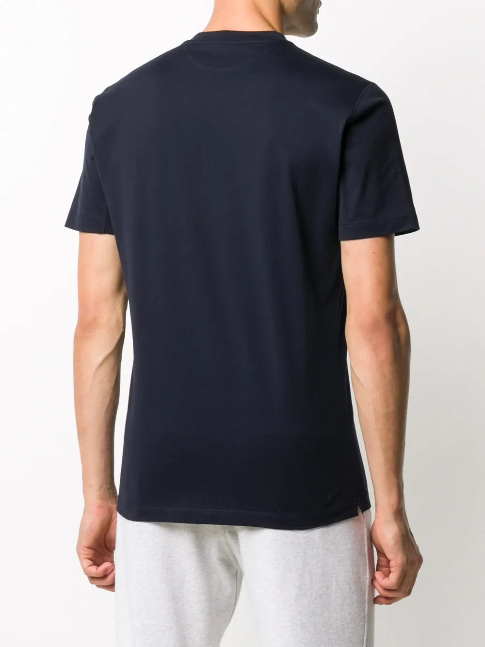 BRUNELLO CUCINELLI MEN'S DARK BLUE SLIM FIT SHIRT