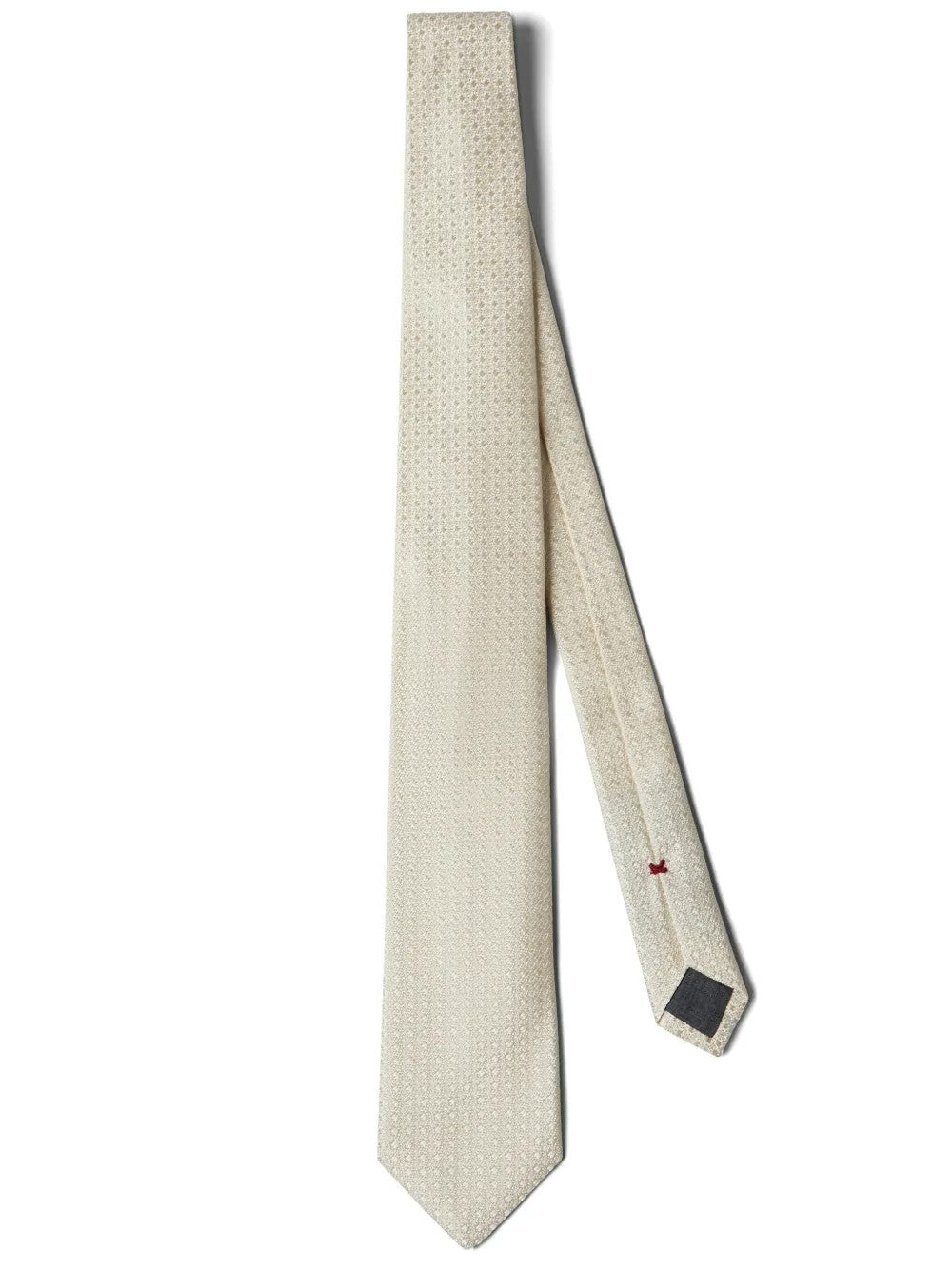 BRUNELLO CUCINELLI MEN'S OFF WHITE SILK TIE