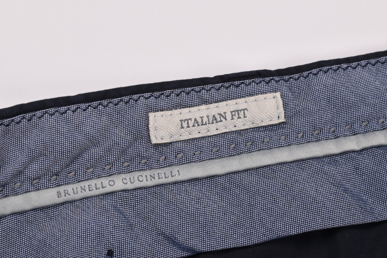 BRUNELLO CUCINELLI MEN'S DARK BLUE SLIM FIT TROUSERS