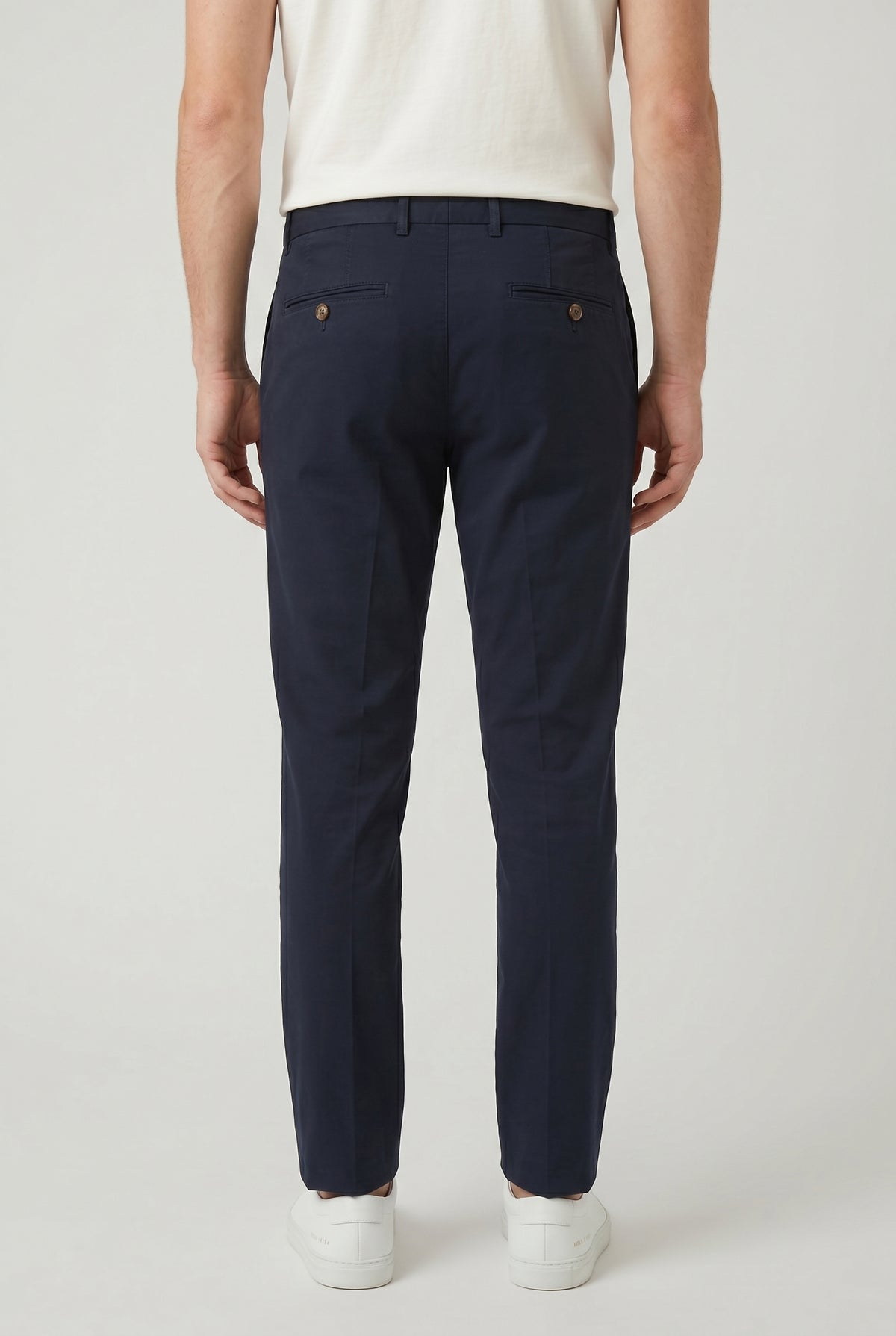 BRUNELLO CUCINELLI MEN'S DARK BLUE SLIM FIT TROUSERS