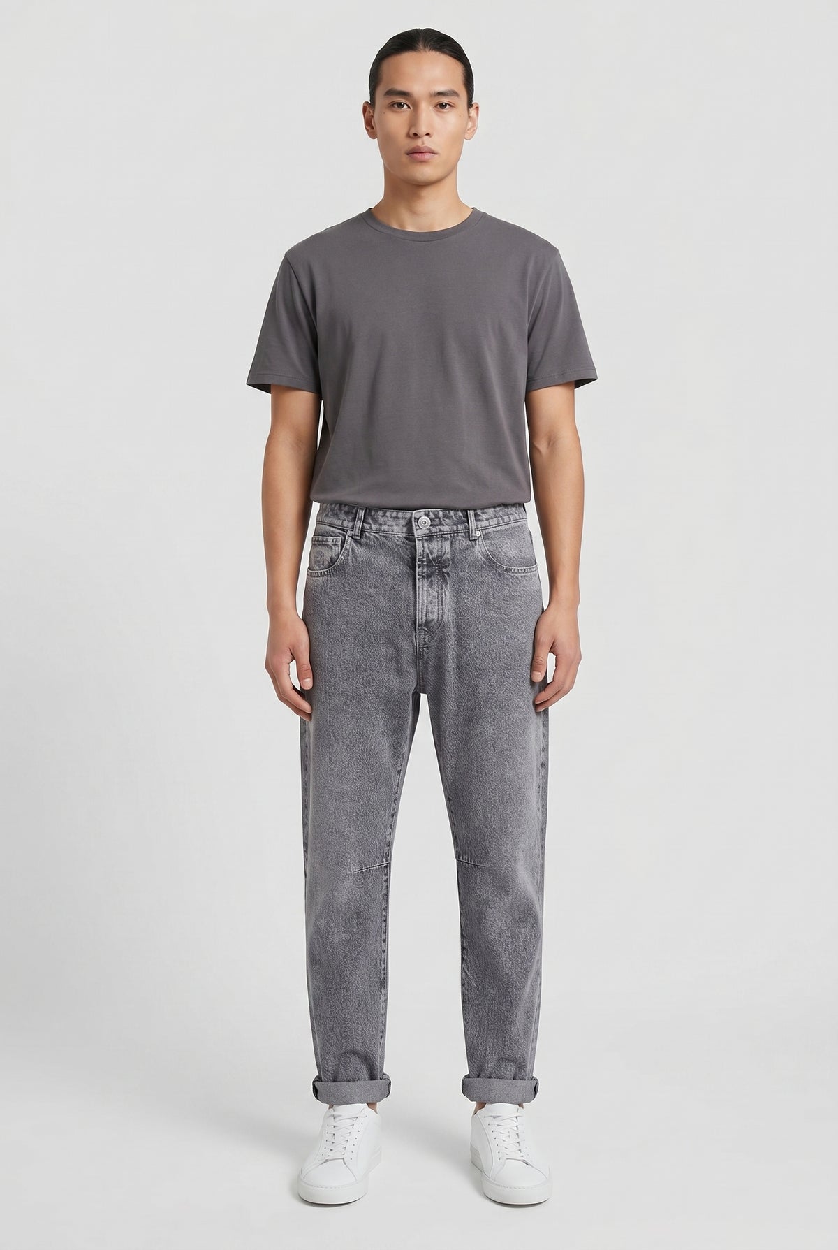 BRUNELLO CUCINELLI MEN'S GREY RELAXED FIT JEANS