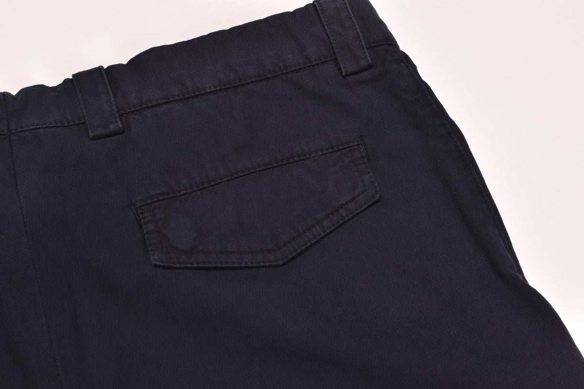 BRUNELLO CUCINELLI MEN'S NAVY CASUAL COTTON TROUSERS