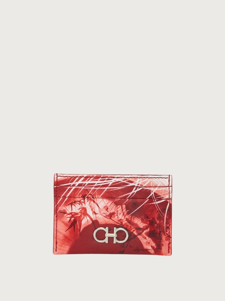 FERRAGAMO WOMEN'S RED CALF LEATHER CARDHOLDER