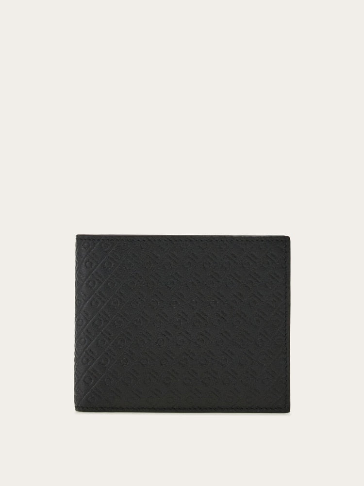 FERRAGAMO MEN'S BLACK CALF LEATHER WALLET