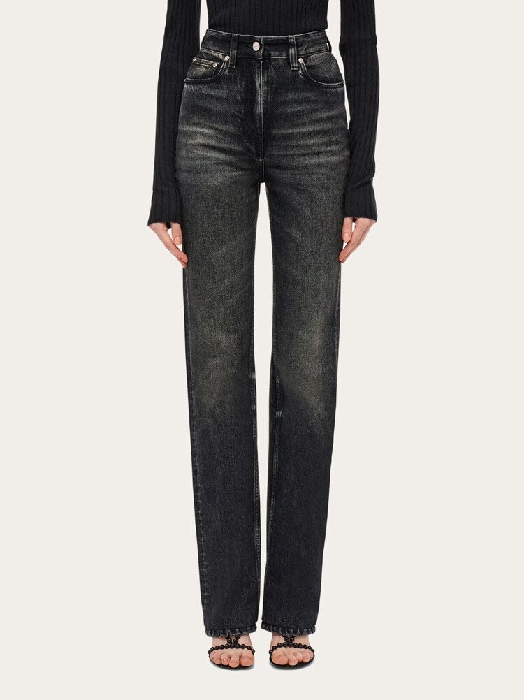 FERRAGAMO WOMEN'S BLACK STRAIGHT LEG TROUSERS
