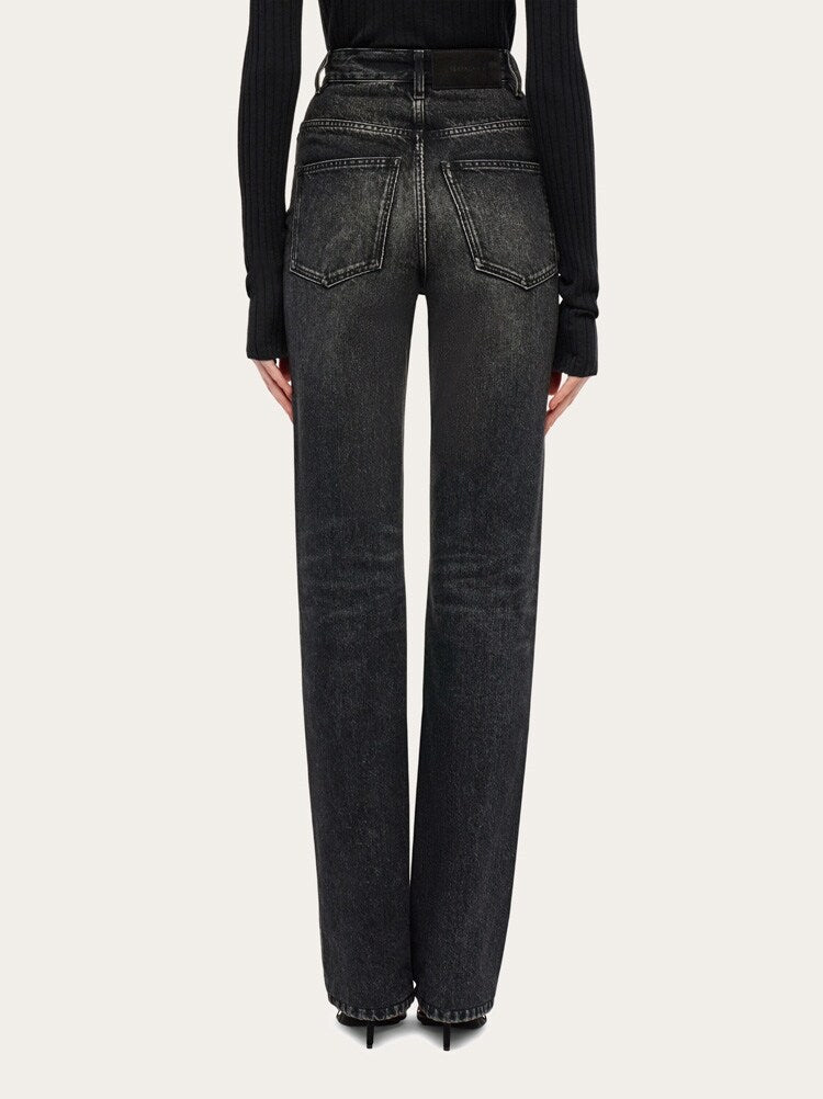 FERRAGAMO WOMEN'S BLACK STRAIGHT LEG TROUSERS