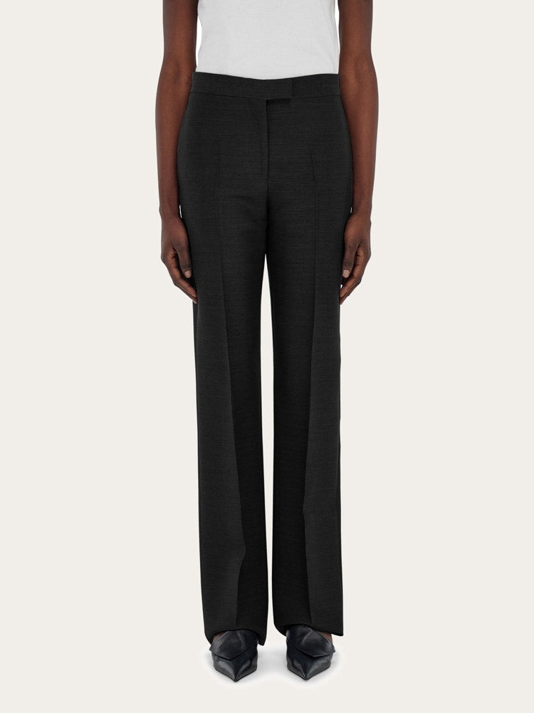 FERRAGAMO WOMEN'S BLACK TAILORED TROUSERS
