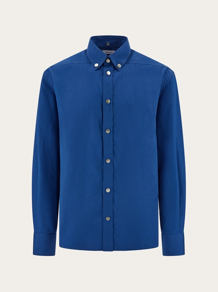 FERRAGAMO MEN'S BLUE BUTTON DOWN SHIRT
