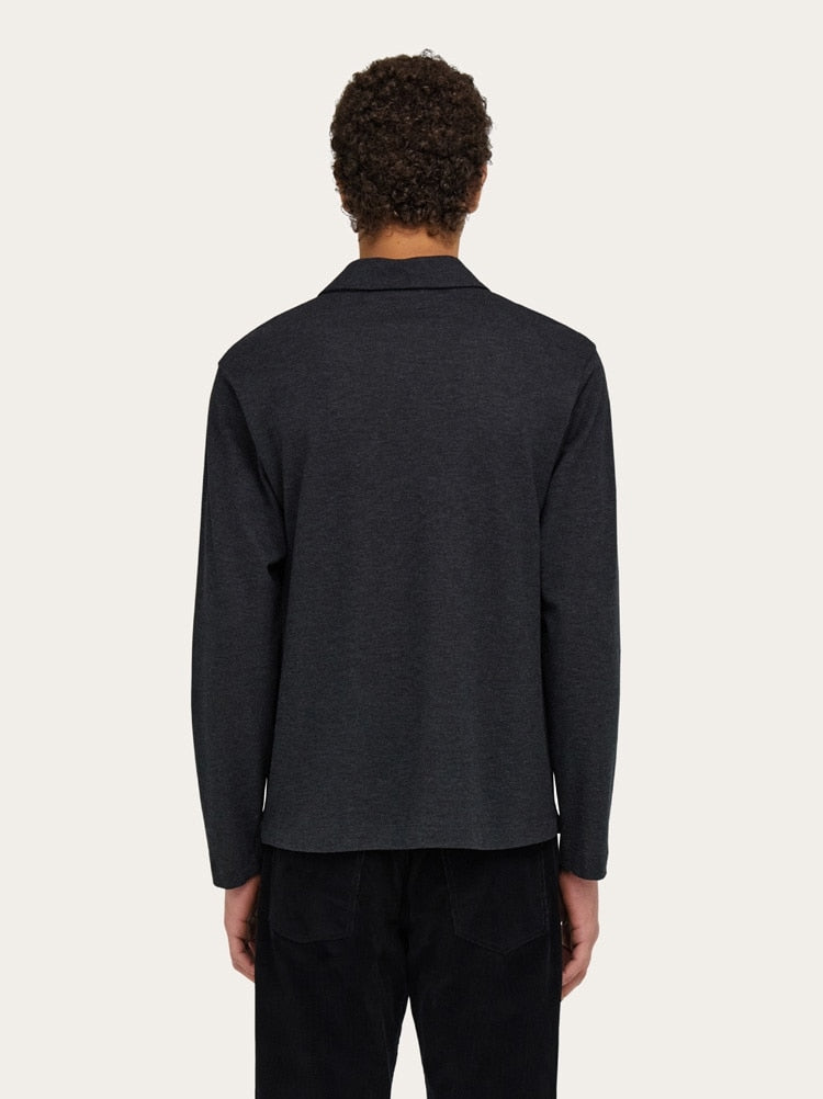 FERRAGAMO MEN'S DARK GREY LONG SLEEVE SHIRT
