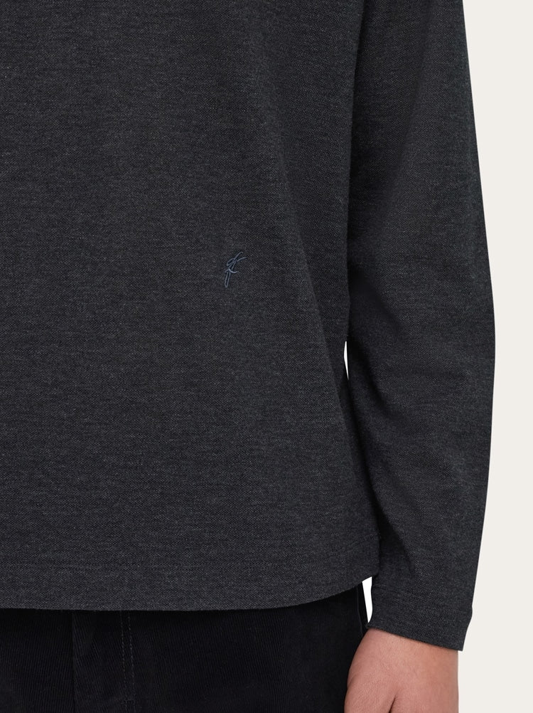 FERRAGAMO MEN'S DARK GREY LONG SLEEVE SHIRT