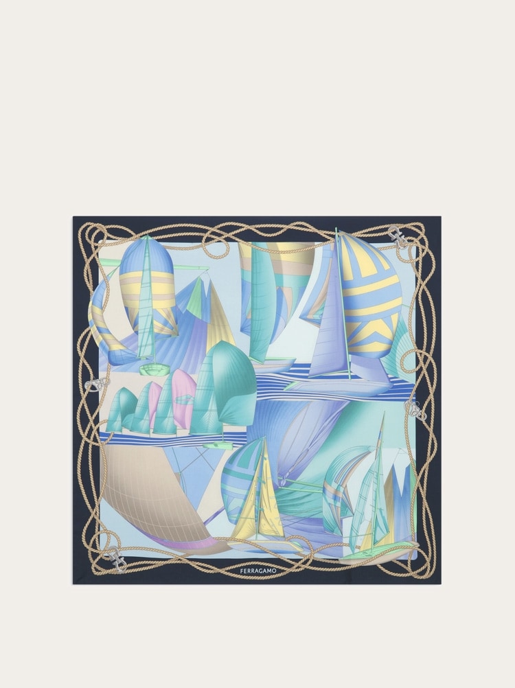 FERRAGAMO WOMEN'S MULTICOLOR SILK PRINTED SCARF