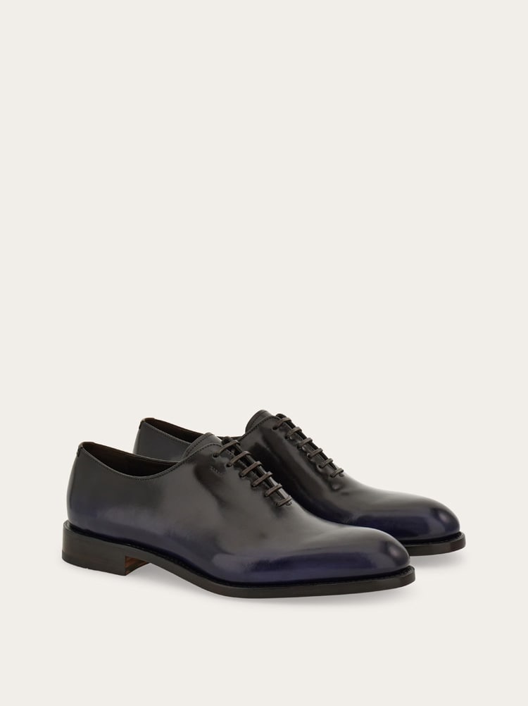 FERRAGAMO MEN'S DARK BLUE CALF LEATHER SHOES