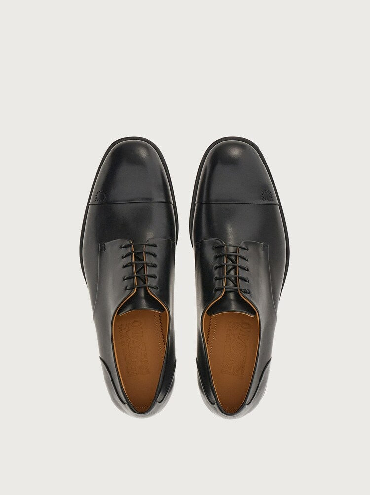 FERRAGAMO MEN'S BLACK CALF LEATHER SHOES