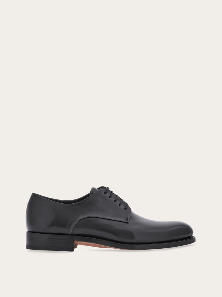 FERRAGAMO MEN'S BLACK CALF LEATHER SHOES