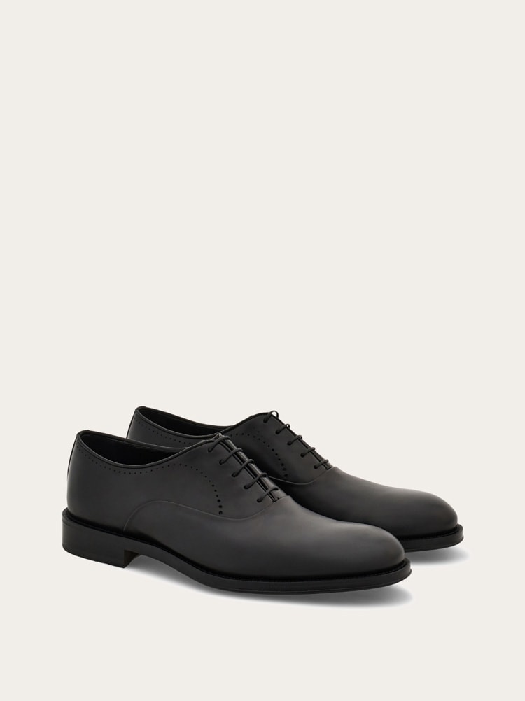 FERRAGAMO MEN'S BLACK CALF LEATHER SHOES