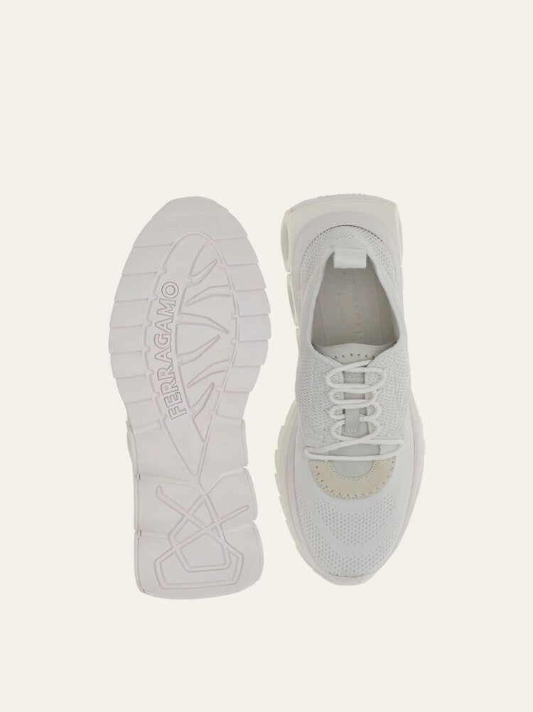 FERRAGAMO WOMEN'S WHITE FABRIC LACE UP SHOE